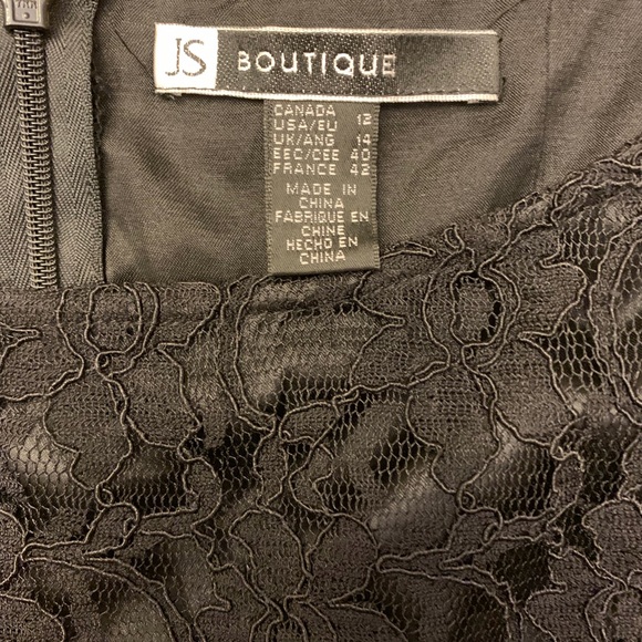 HP!🥂✨ JS Boutique Lace Cocktail Sheath LBD Womens 12 - Picture 8 of 14